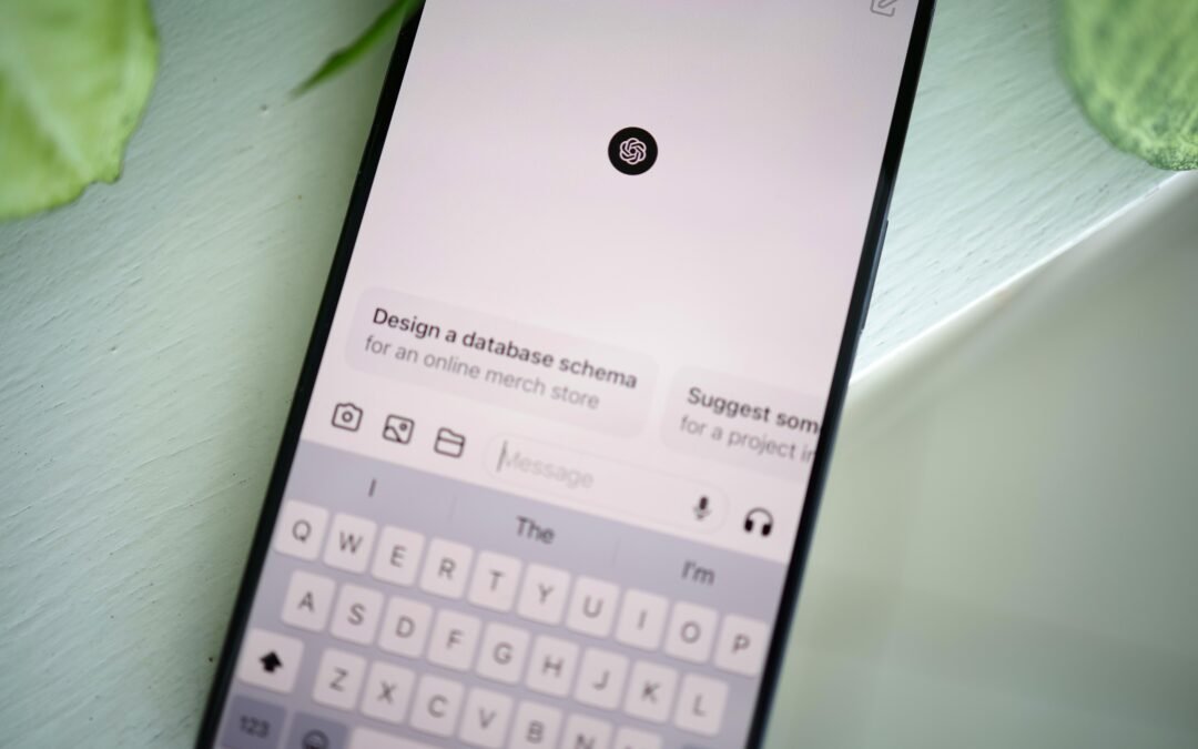 Smartphone displaying ChatGPT on a table